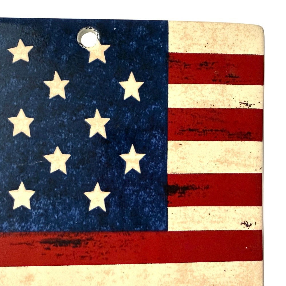 Vtg Spirit of the Flag American Ceramic Trivet Brandon House 1998 8.5 H x 7 in W - Picture 3 of 11